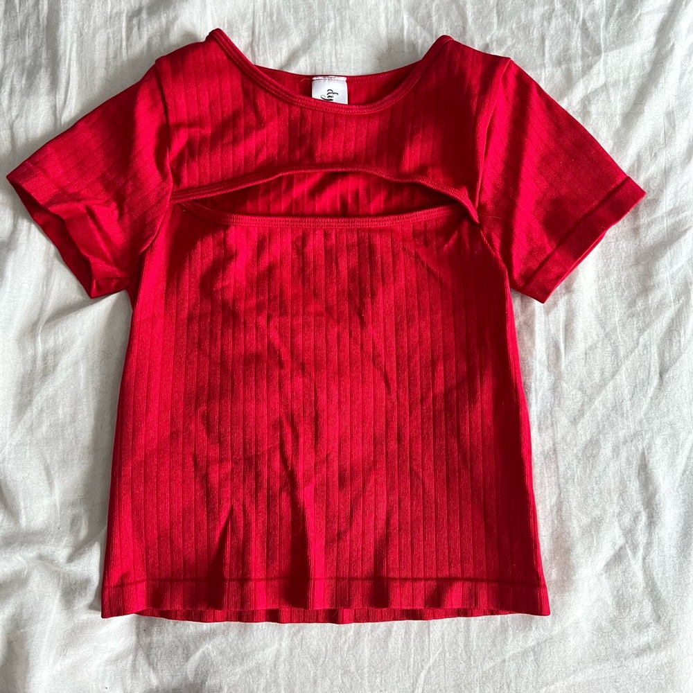 Red crop top